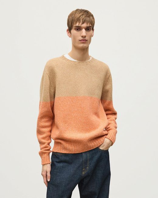 Johnstons Blue Ogilvie Colour Block Lambswool Jumper