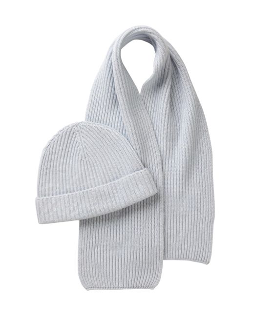 Johnstons Gray Children's Cashmere Ribbed Scarf