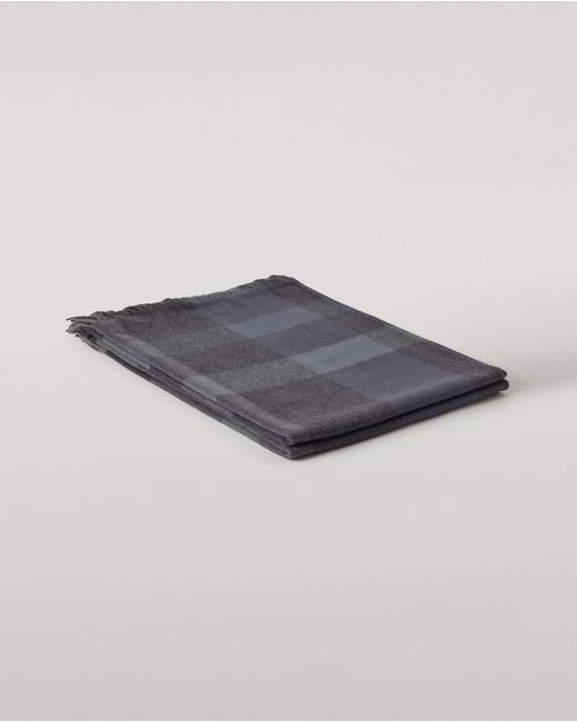 Johnstons Blue Umbra Cashmere Plaid Throw