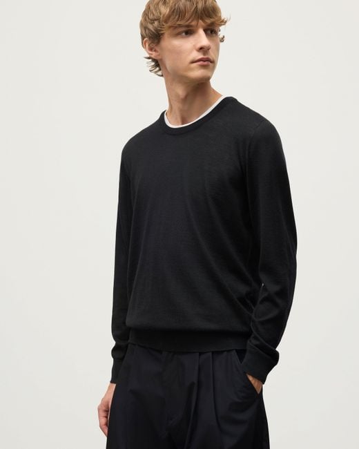 Johnstons Blue Fin Superfine Cashmere Jumper for men