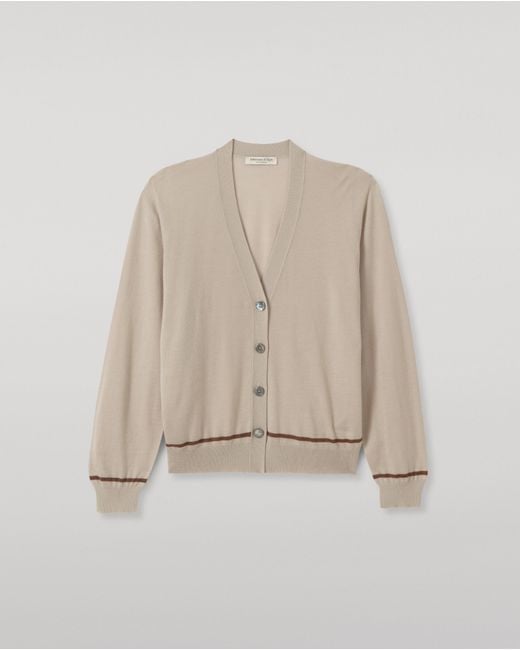 Johnstons White Effie Superfine Cashmere Cardigan