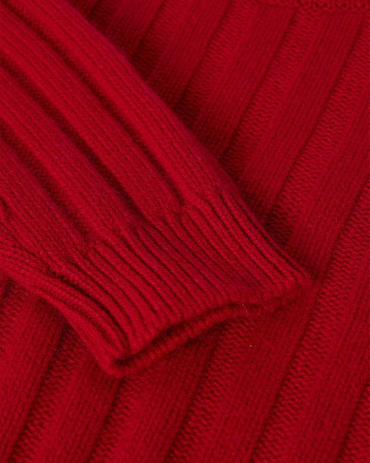 Johnstons Red Lecht Cashmere Crew Jumper