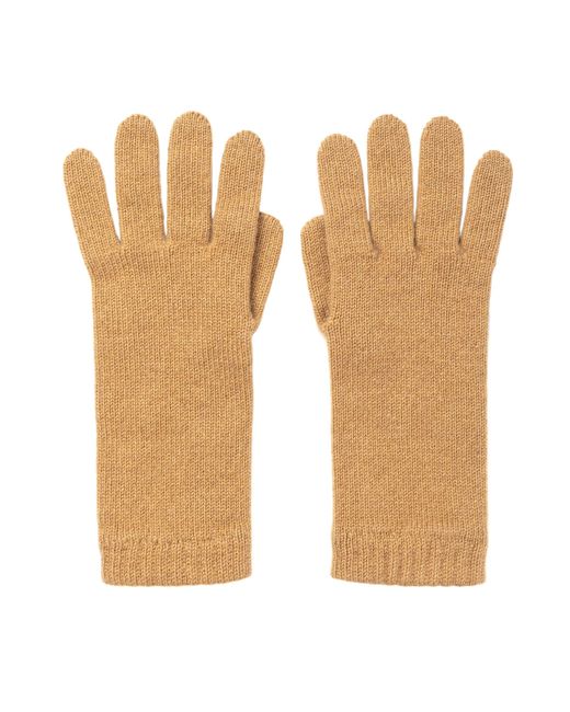 Johnstons White Cashmere Camel Gloves