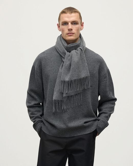 Johnstons of Elgin 100%カシミヤ マフラー ダークグレー Johnstons of Elgin レディース グレー ワイド・カシミヤ・マフラー