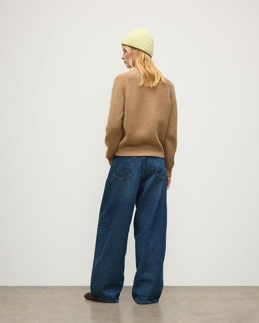 Johnstons Blue Bay Camel Marl Cashmere & Cotton Jumper