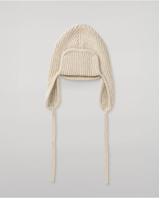 Johnstons White Dewar Cashmere Deer Stalker Beanie