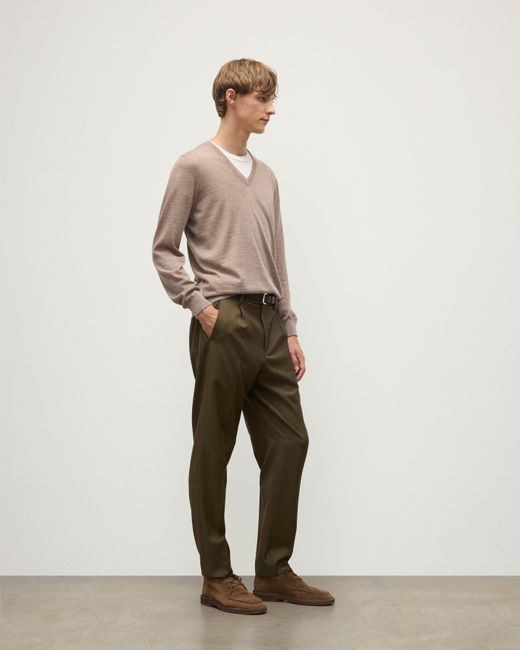 Johnstons Natural Fin Light V Neck Superfine Cashmere Jumper for men