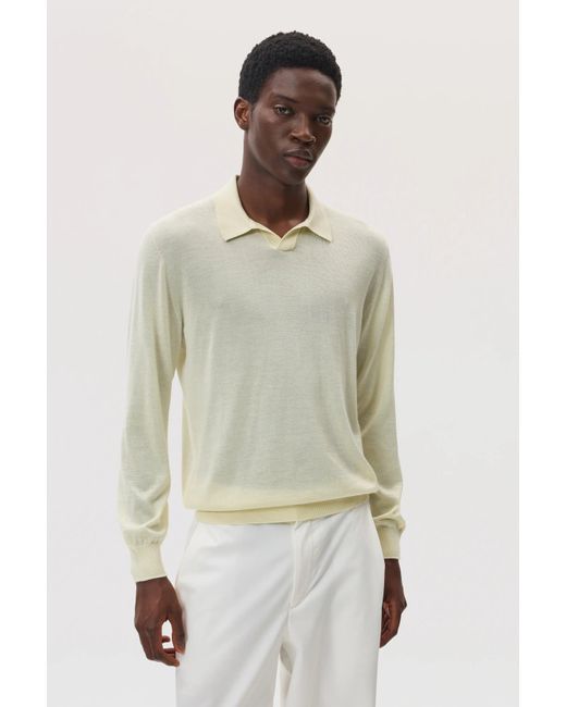 Johnstons Natural Superfine Cashmere Silk Poloshirt for men