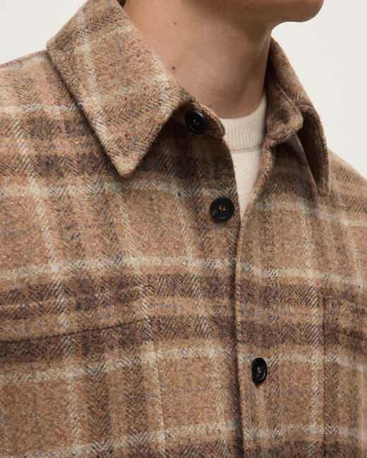 Johnstons White Cashmere Wool Blend Overshirt for men