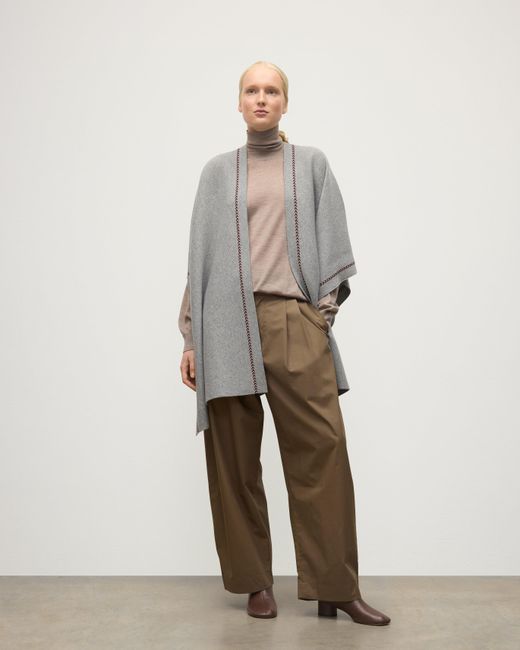 Johnstons Natural Hawk Light Cashmere Poncho
