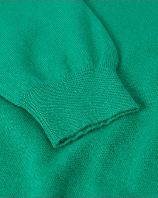 Johnstons Green Lunan Classic Bright Cashmere Crew Jumper
