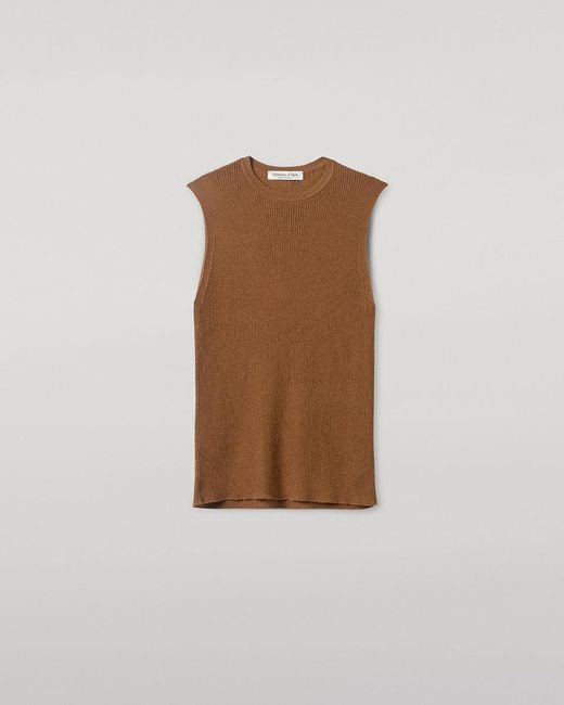 Johnstons Brown Sleeveless Dark Camel Tank Top