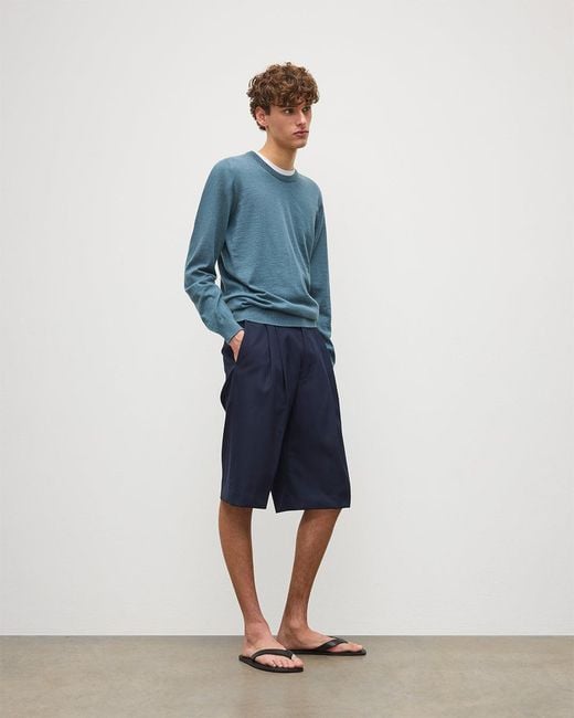 Johnstons Blue Fin Superfine Cashmere Jumper for men