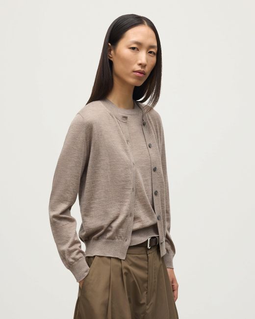 Johnstons Natural Honor Light Superfine Cashmere Cardigan