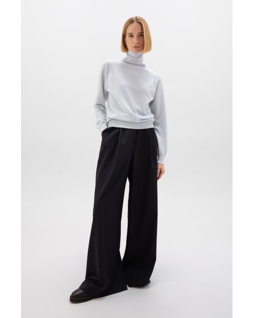 Johnstons White Cashmere Roll Neck Light Jumper
