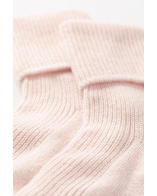Johnstons Pink Cashmere Lounge Socks