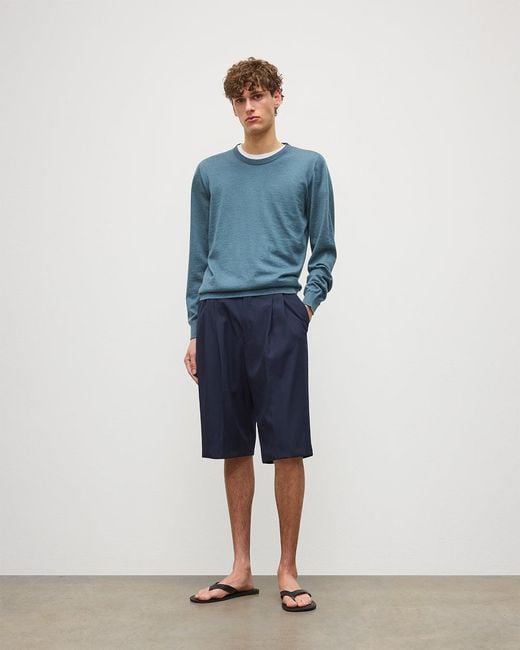 Johnstons Blue Fin Superfine Cashmere Jumper for men