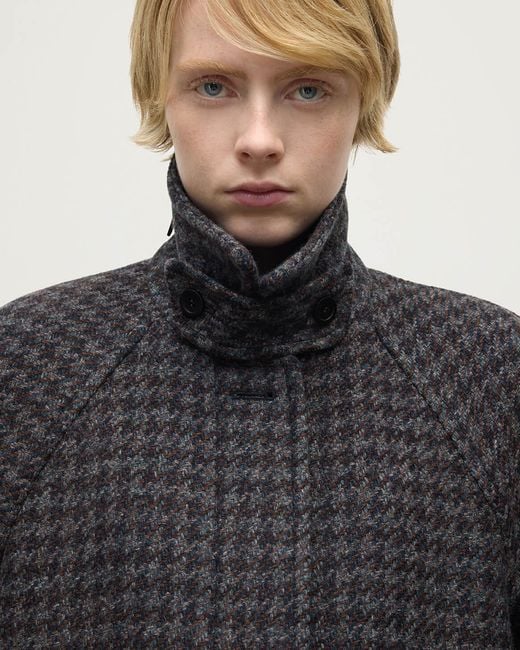 Johnstons Blue Balmacaan Coat