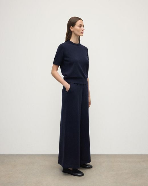 Johnstons Blue Dark Cashmere Trousers
