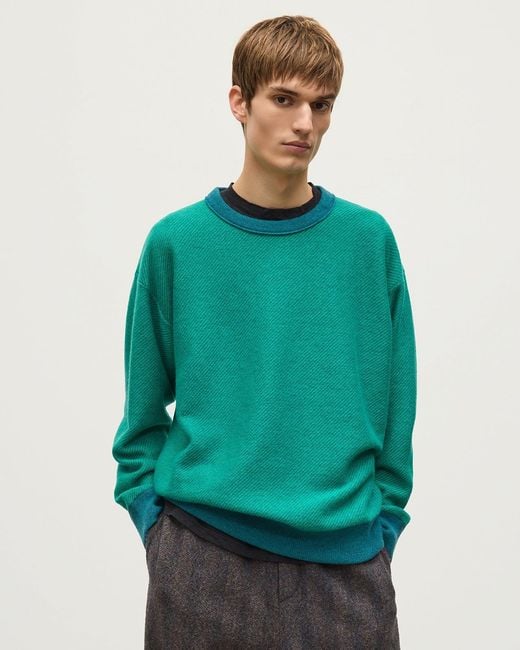 Johnstons Green Liddell Cashmere Sweatshirt for men