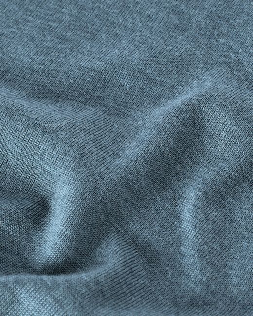 Johnstons Blue Fin V Neck Superfine Cashmere Jumper for men
