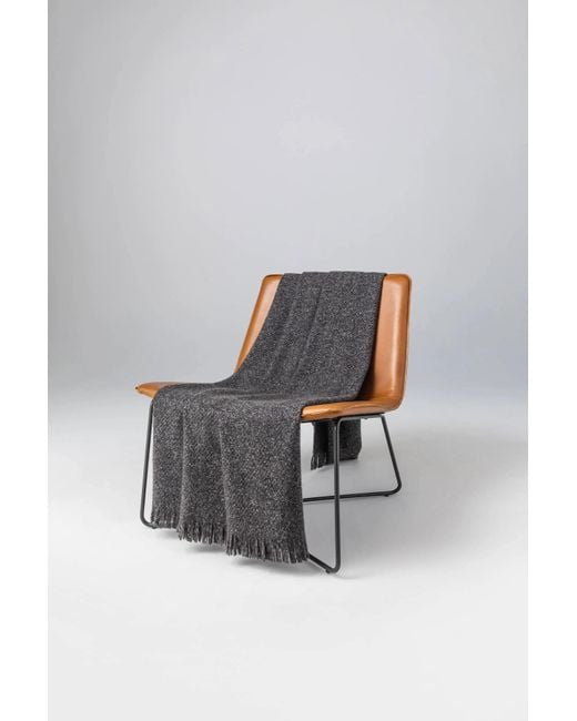 Johnstons Gray Brushed Bouclé Cashmere Silk Throw