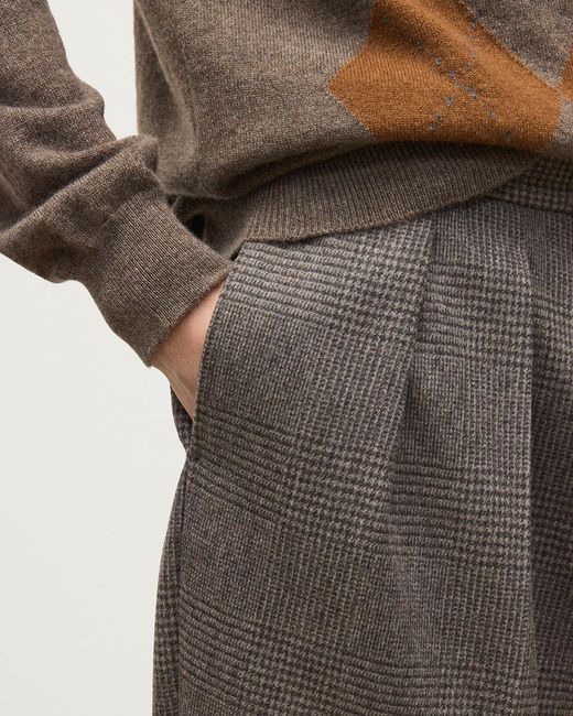 Johnstons White Traquair Glen Urquhart Check Trousers