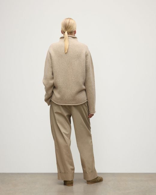 Johnstons Kester Natural Marl Cashmere Funnel Neck Jumper