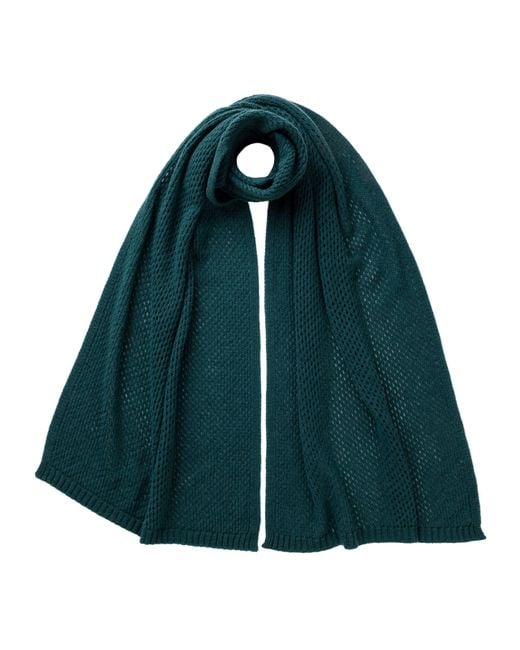 Johnstons Green Crochet Cashmere Stole