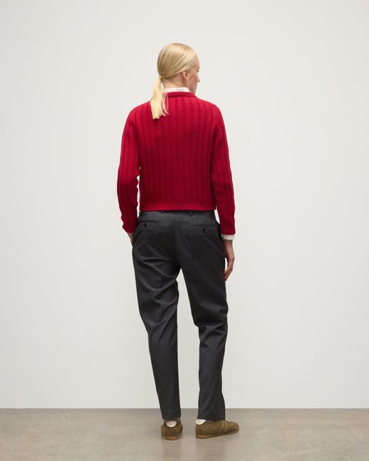 Johnstons Red Lecht Cashmere Crew Jumper