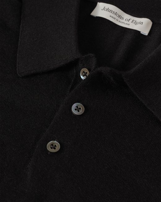 Johnstons Blue Fin Superfine Cashmere Polo Shirt for men
