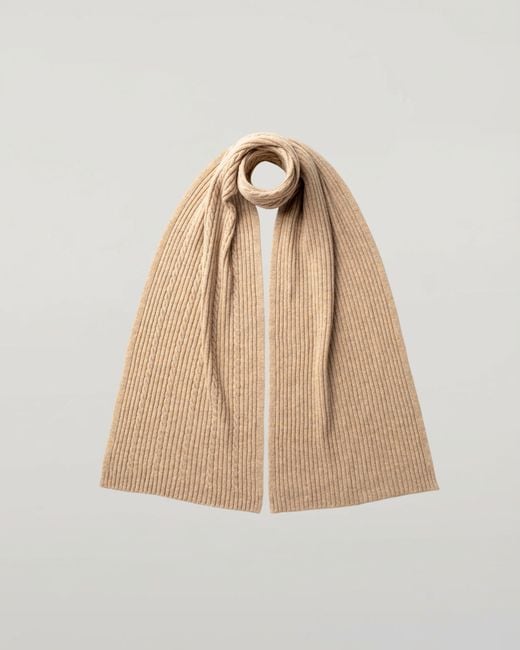 Johnstons Natural Cable & Rib Cashmere Scarf