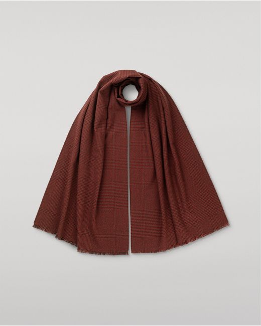 Johnstons Red Tweed Wool Scarf