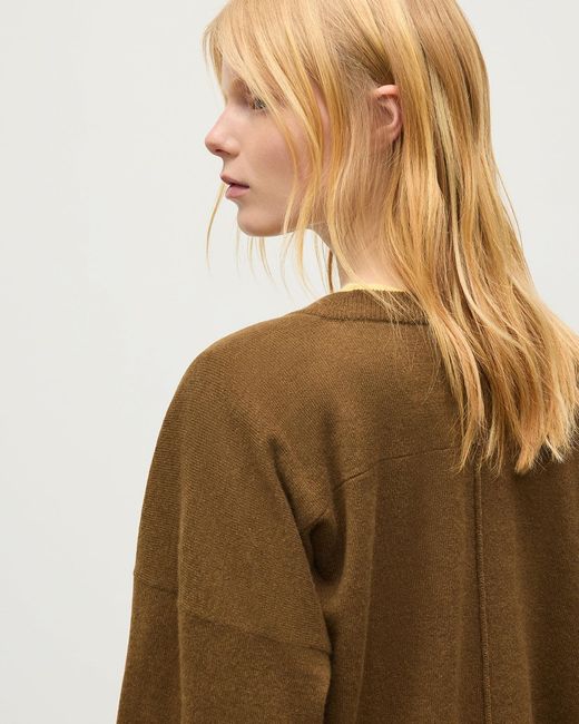 Johnstons Natural Jessie Back Split Cashmere Jumper