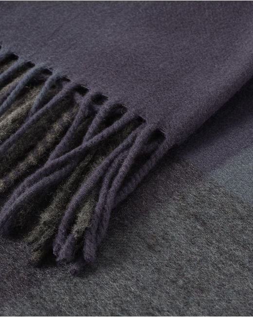 Johnstons Blue Umbra Cashmere Plaid Throw