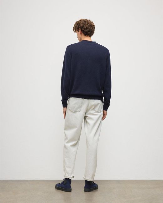 Johnstons White Rory Dark Classic Cashmere Cardigan for men