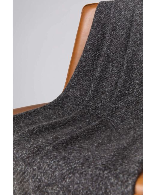 Johnstons Gray Brushed Bouclé Cashmere Silk Throw