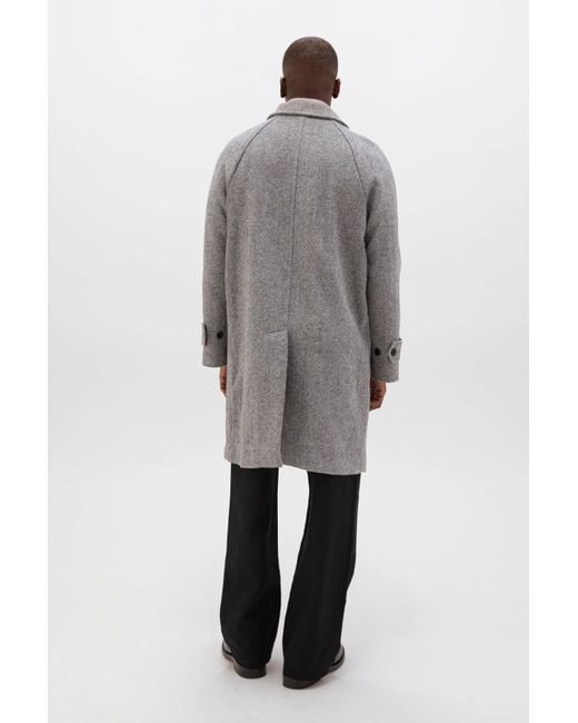 Johnstons Gray 'The Balmacaan' Coat for men