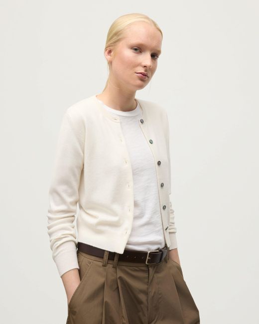 Johnstons Natural Iris Classic Cashmere Cardigan