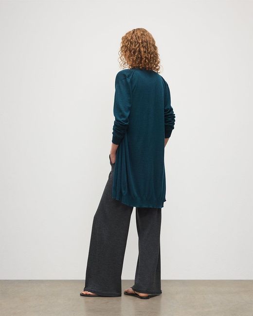 Johnstons Blue Elise Bottle Long Superfine Cashmere Cardigan