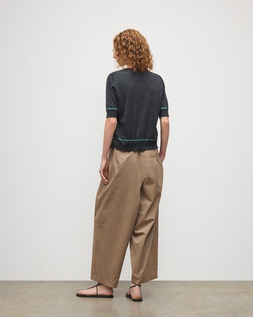 Johnstons Gray Brae Dark Merino Short Sleeve Cardigan