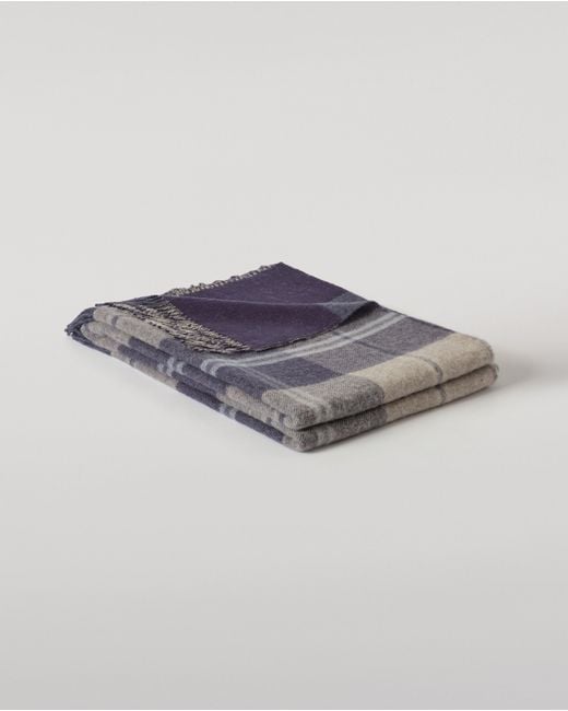 Johnstons Blue Double Face & Cream Lambswool Throw
