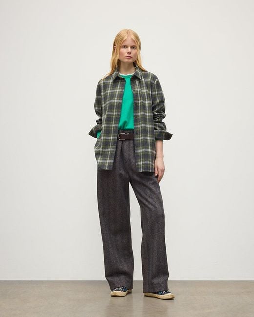 Johnstons Green Clanlass Plaid Overshirt