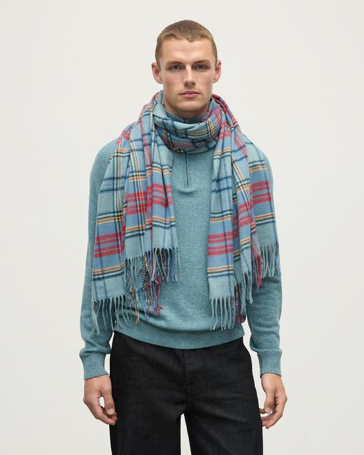 Johnstons Blue Anderson Tartan Cashmere Stole