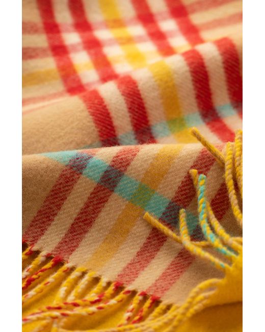 Johnstons Orange Vibrant Reversible Lambswool Throw
