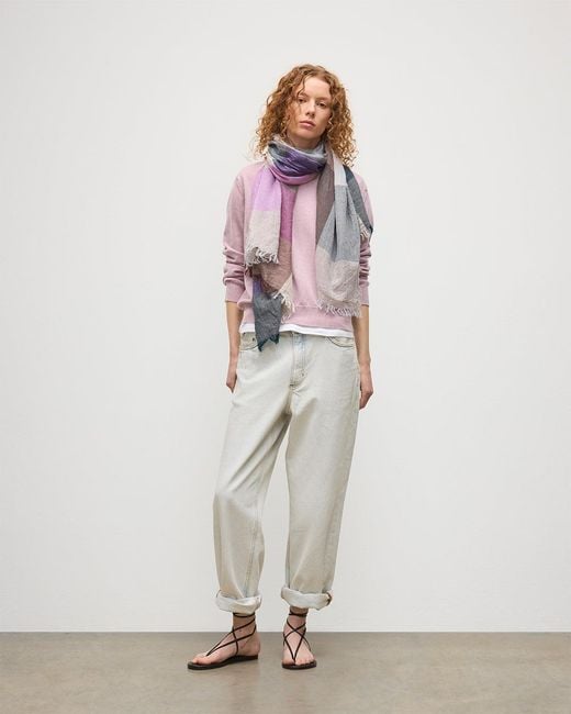 Johnstons Multicolor Ethie Natural & Wool Scarf