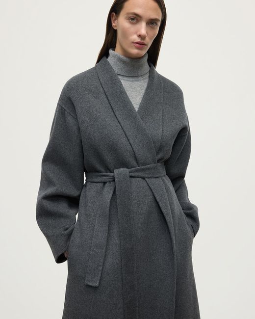 Johnstons White Mid Cashmere Wrap Coat
