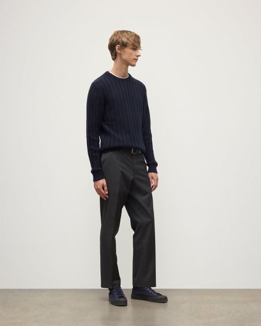 Johnstons Blue Peel Dark Cashmere Jumper for men