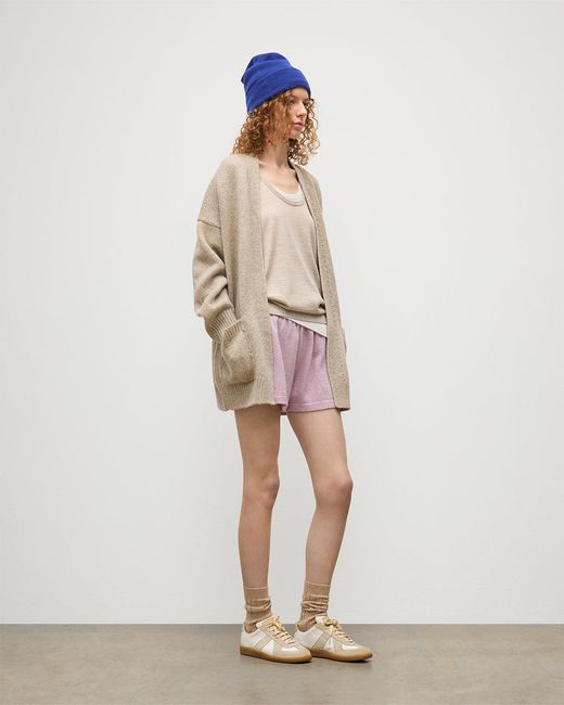 Johnstons Natural Bay Marl Cashmere & Cotton Cardigan