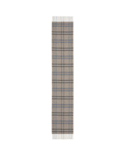 Johnstons Blue Wide Cashmere Tweed Scarf